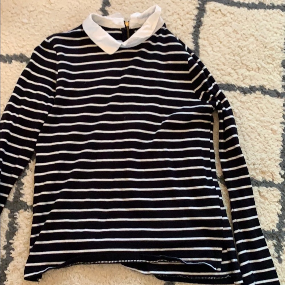 Striped collared forever 21 long sleeve top